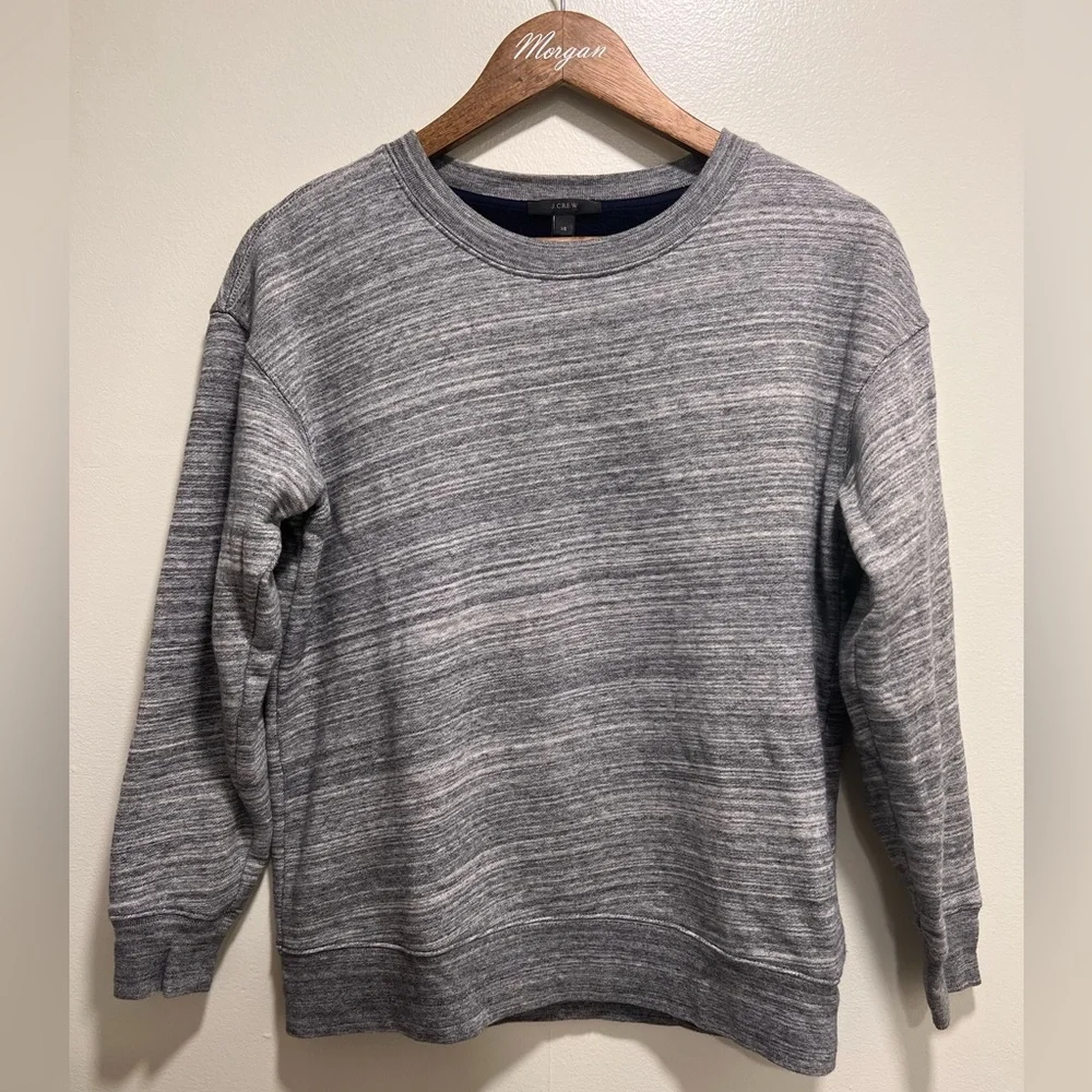 J. Crew Fleece-lined Sweatshirt Long-sleeve Crewneck in Gray, XS